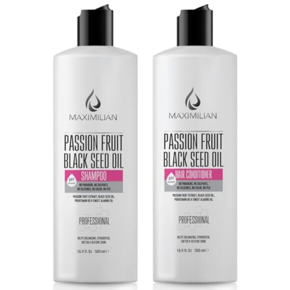 Maximilian Passion Fruit Black Seed Oil Shampoo and Conditioner-Extra Volume - Picture 1 of 6